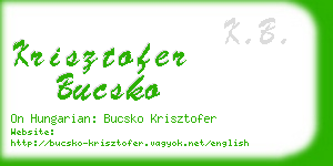 krisztofer bucsko business card